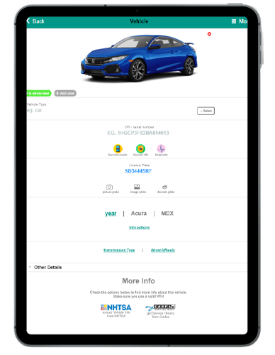 ARI vehicle management lookup ipad