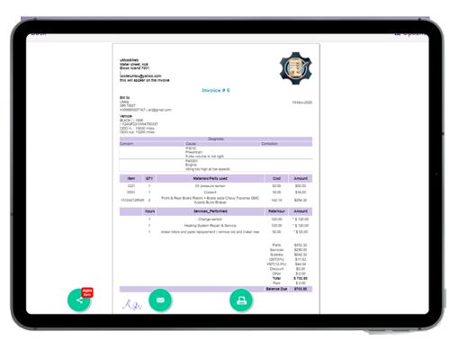 share auto repair invoice