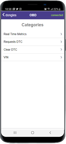 car metrics categories for obd scanning