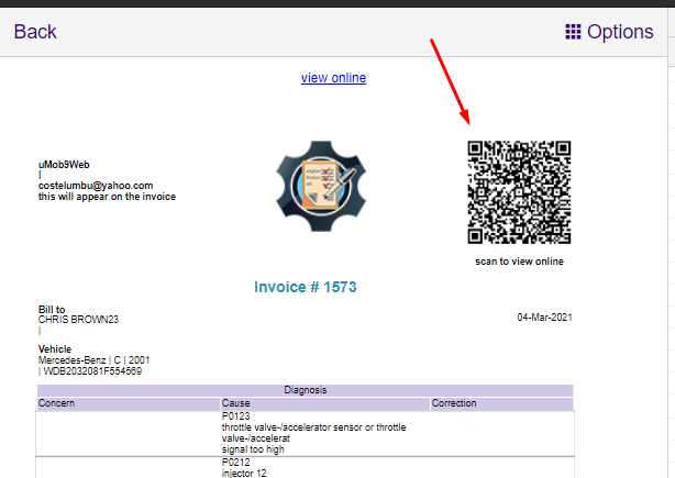 QR code on Invoice