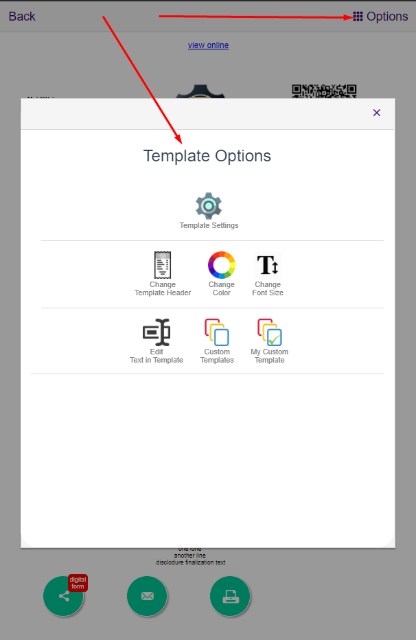 Auto Repair Invoice Templates Settings