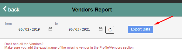 export vendors reports