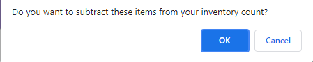 inventory update confirmation message