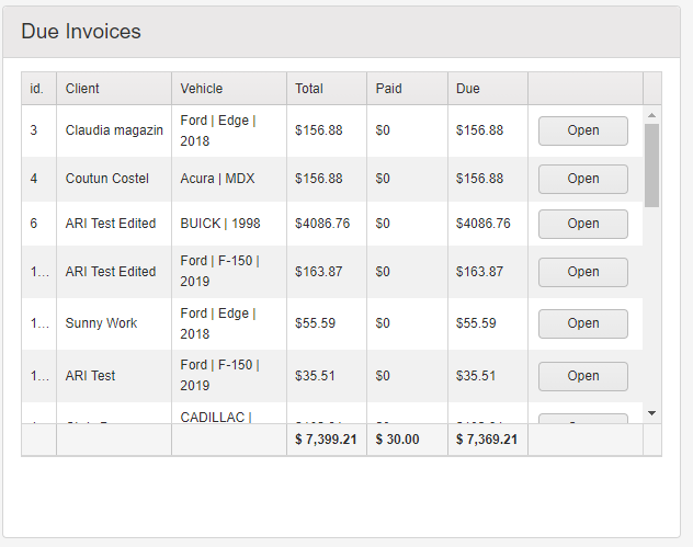 Due Invoices