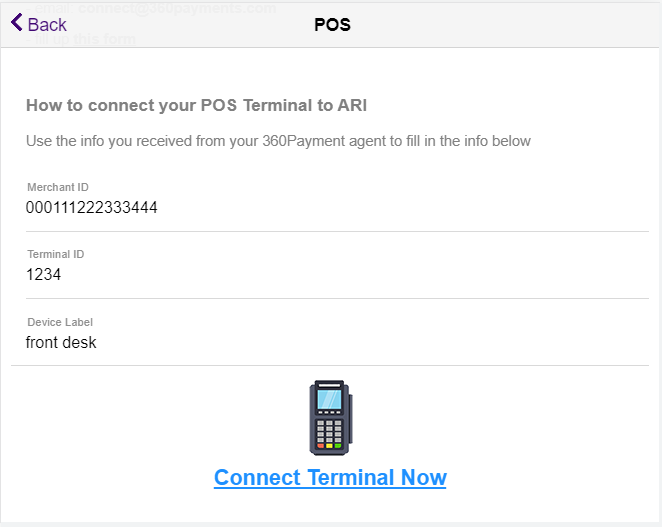 connect POS terminal
