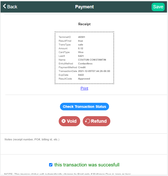edit payment transactions from POS