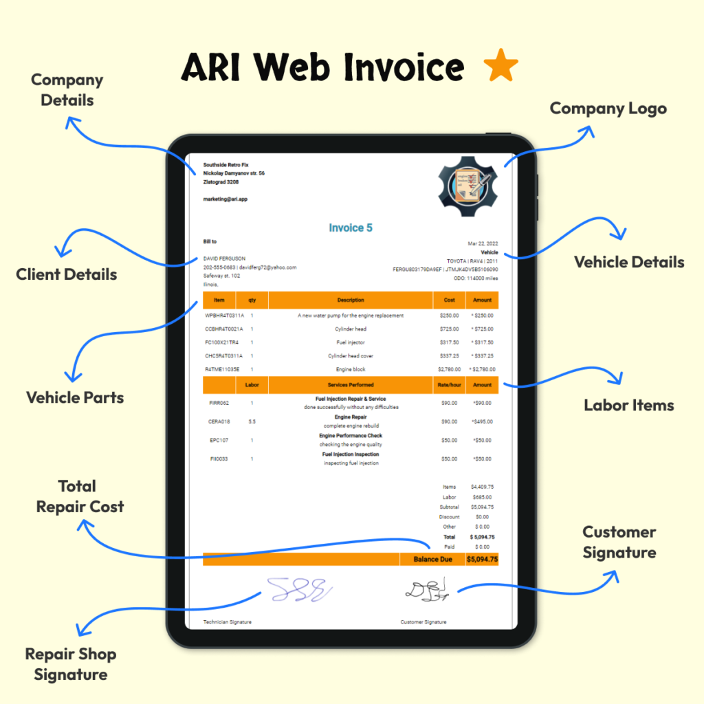 ARI-auto-repair-software-web-invoicing-feature