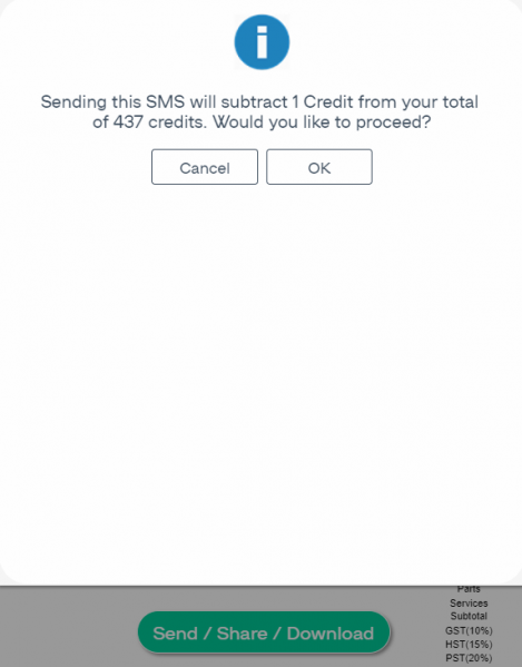 ARI SMS sending credits question