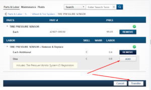 selecting ProDemand labor items in ARI