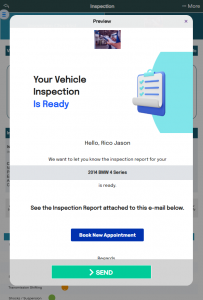 vehicle inspections e-mail preview