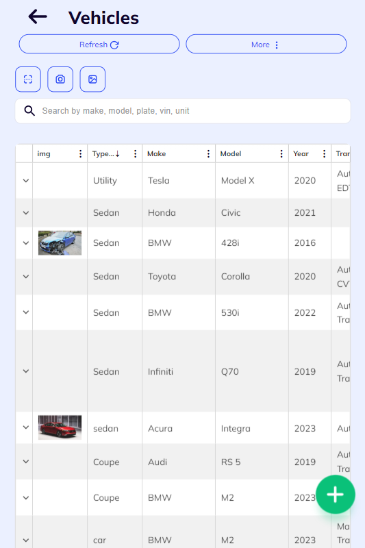 New vehicles view layout in ARI