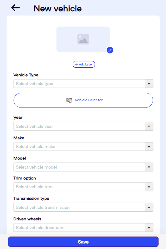 Adding a new vehicle from the new layout