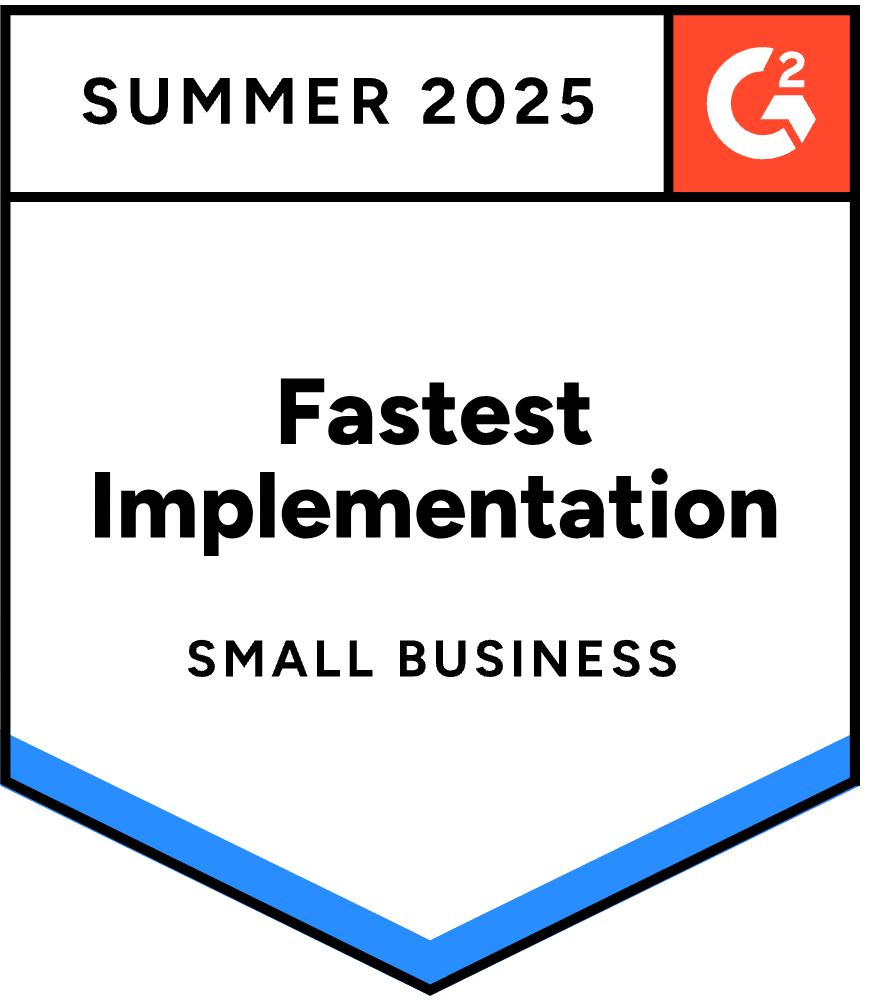 Fastest implementation award for small businesses in the auto repair G2