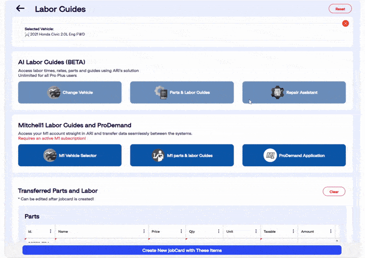 interacting with vehicle fluilds in ARI's AI labor guides