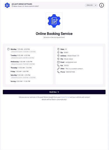 ARI Booking Page Old